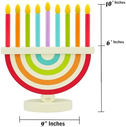 The Dreidel Company Wooden Hanukkah Menorah for Kids – Chanukah Set with 9 Removable Multicolored Candles, Storage Bags, Educational Color Toy (Single) - Image 3
