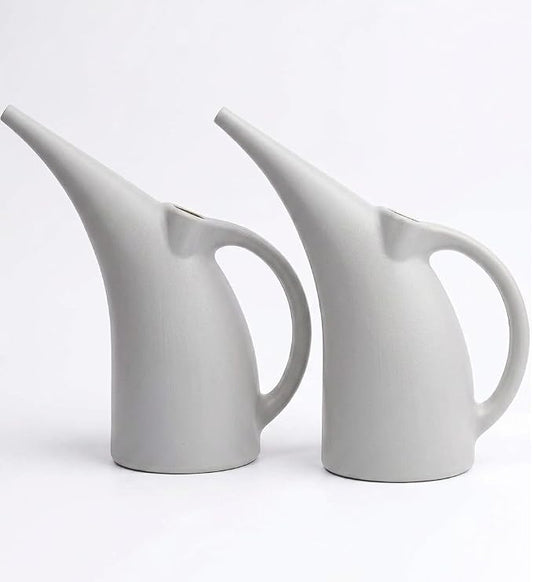 2 Pack Watering Can 1/2 Gallon - Small Watering Can for Indoor Plants - Outdoor Watering Can - Gray Plant Waterer - Plastic Watering Can for Garden