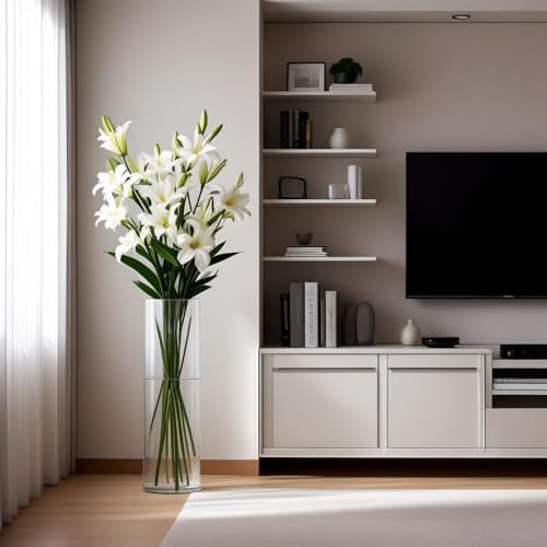 CYS EXCEL Cylinder Clear Glass Vase (H:26" D:6") | Multiple Size Choices Glass Flower Vase Centerpieces | Hurricane Floating Candle Holder Vase - Image 5