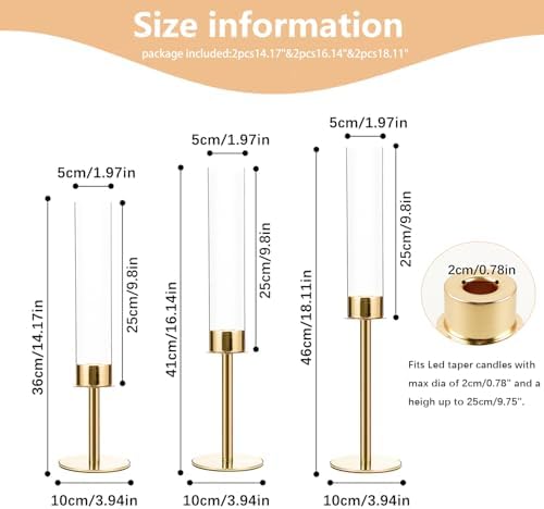 6PCS Acrylic Candle Holder for Table Centerpiece - Image 5