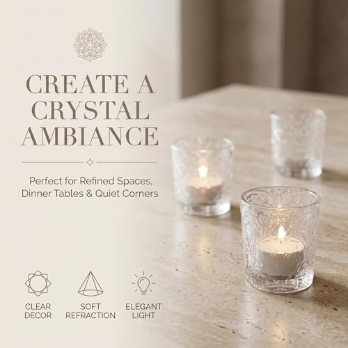 Clear Mandala Glass Tealight Holders, 12 Pack - Image 6