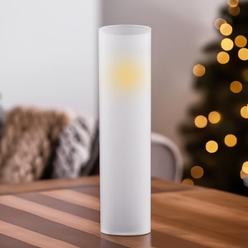 WGVI Hurricane Candle Holder Sleeve, W: 3", Ht: 14", Frosted Glass Cylinder Open Both Ends, Chimney Tube Shade, 6 Pieces - Image 7