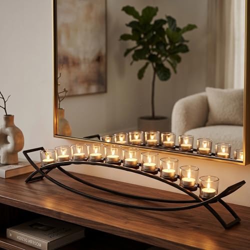 Seraphic Table Centerpiece for Dining Room, Extra Long Candle Holder, Clear - Image 7
