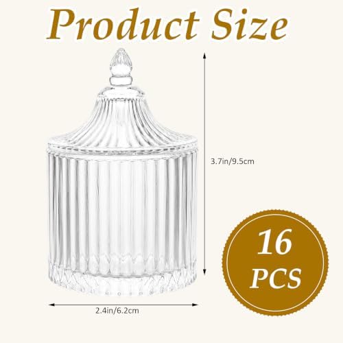 STARVAST 16 Pack Clear Glass Votive Candle Holders with Lids, 2.4×3.7In - Image 2