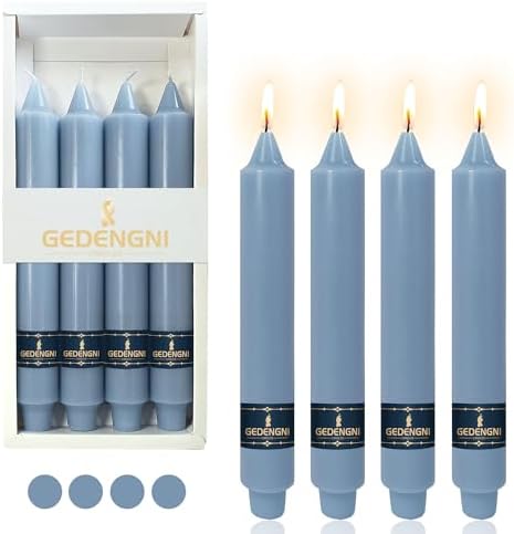 Candlesticks Short Taper Candle,9inches Blue Candle Sticks Dripless Tapered Candles for Home Decor Weddings Festive Party Holiday,30D-GB by Gedengni