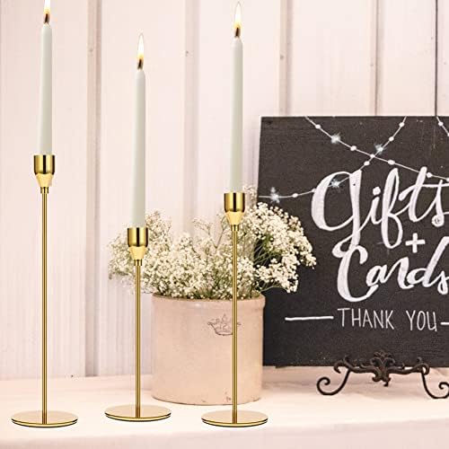 Set of 6 Gold Candlestick Holders Taper Candle Holders Candle Holders Decorative Candlestick Holder for Home Decor, Wedding, Dinning, Party, Anniversary (Bright Gold) - Image 7