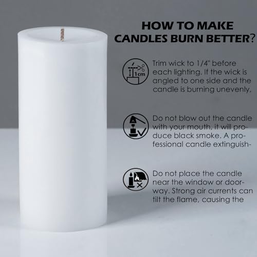 Pillar Candles White 6 Pack, 2.8x6 Inch Unscented Candle - Image 6