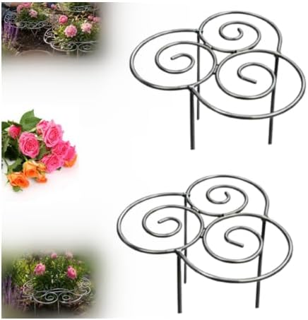 Metal Plant Support Ring for Garden, 2026 Peony Cages and Supports, Decorative Flower Support Frame Grow Through Rings Peony Flower Hoop for Upright Growth and Protection (Silvery 2pcs S-10.83in)