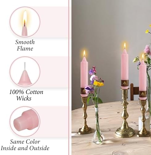 Pink Short Taper Candle Candle Sticks, 5 Inch Mini Pillar Candles Small Taper Candles, 4PCS Handmade Unscenteds Candlesticks for Festive, Party, Spell, Wedding, Home Decor - Image 3