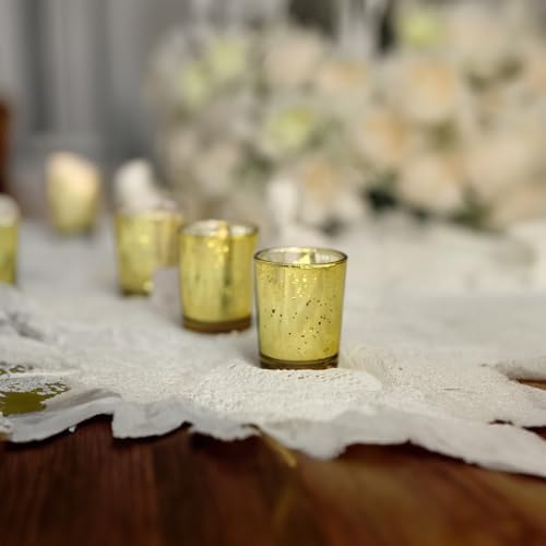 WGV Gold Speckled Tea Light Votive Candle Holder 2.2x2.75, Small Tiny Utility Cylinder Mercury Glass Vase, Home Accent Decor, 1 Pc - Image 7