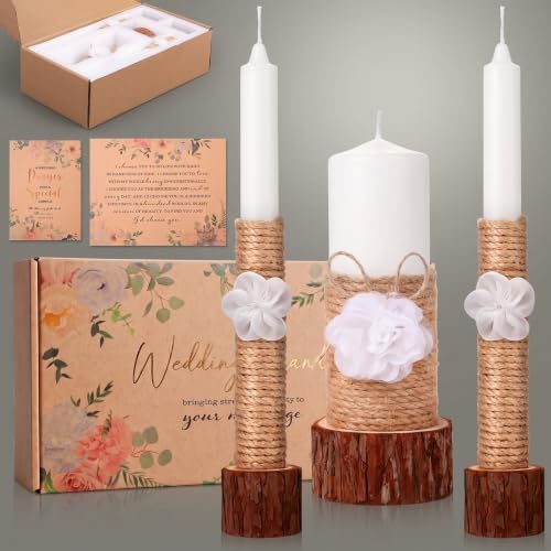Conelist Unity Candles for Wedding Ceremony Set, Natural by Conelist