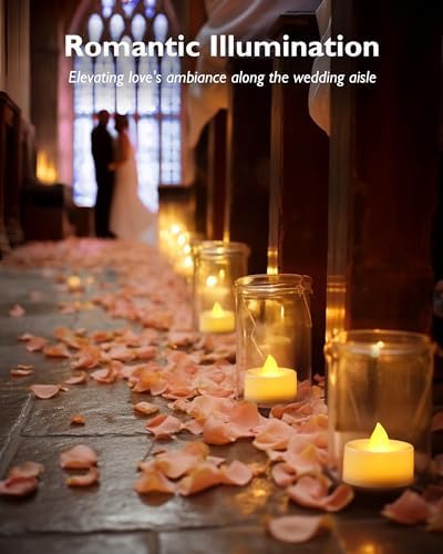Homemory 12-Pack Flameless Tea Lights Candles Battery Operated, 200+ Hours - Image 2