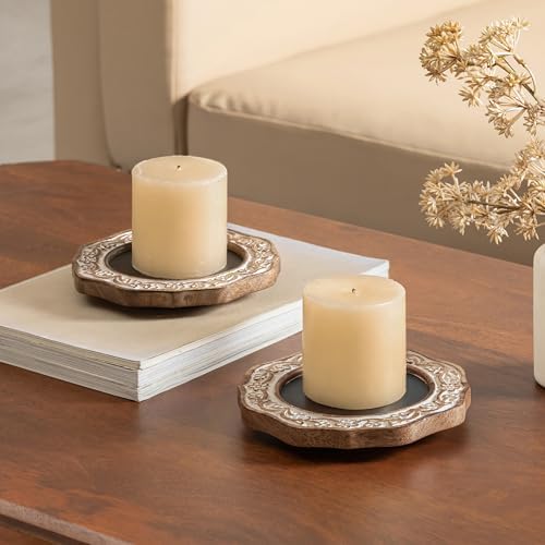 JFY Designs Celesta Duo Candle Holders for Pillar Farmhouse Fireplace Décor - Image 2