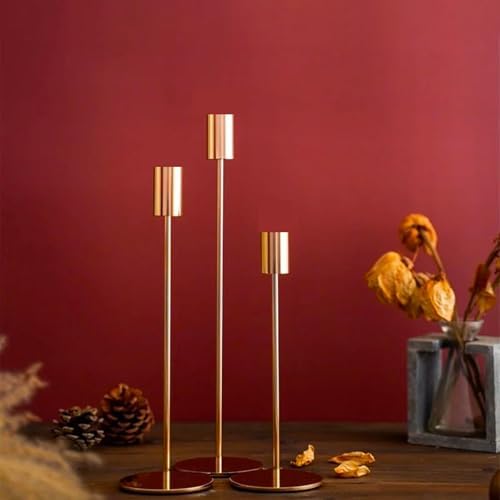Set of 6 Gold Taper Candle Holders, Metal Gold Candlestick Holders, Tall Candle Holder, Fits 3/4 inch Thick Candle&Led Candles, for Table Centerpiece, Wedding, Dinning, Party Home Decor - Image 7
