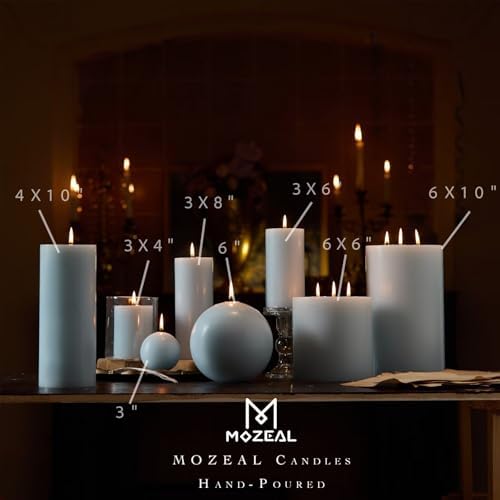 MOZEAL Hand-Poured, 3 Inch Baby Blue Round Ball Candles - Elegant Baby Blue Round Pillar Candles Set of 3, Dripless, Unscented, Smokeless, Ideal for Baby Showers. - Image 5
