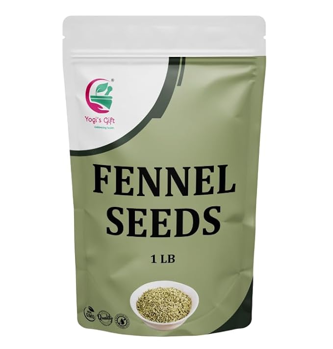 Fennel Seeds 1 LB, 100% Pure & Natural Whole Fennel, Premium Quality Spice for Cooking & Tea, Fresh & Aromatic - By Yogi’s Gift®