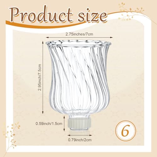 AceOrbit 6 Pack 3.74" Tall Candle Holder Glass Votive Holders with Peg Silicone Bases Glass Candle Cups for Tealights, LED Candles Religious Ceremonies for Weddings Home Church Holiday Decor (Clear) - Image 2
