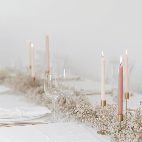 Tapered Dinner Candles, Pack of 6 – Soy & Paraffin Wax Blend, 10-Inch Dripless Taper Candles with 7-Hr. Clean Burn – Smokeless Unscented Tapers for Weddings, Dinner Tables & Home Decor – Blush Pink - Image 6