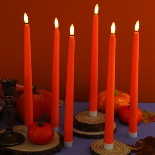 Macarrie 24 Packs Flameless Taper Candles Battery LED 11",Orange - Image 6