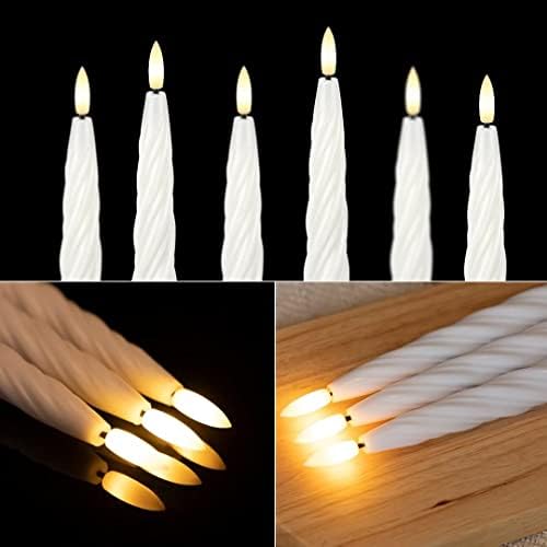 Flameless Taper Candles with 3D Wick, Wax LED Candles with Remote & Timer - Image 4