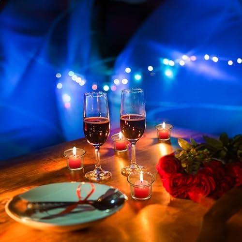 WGV Flare Lip Cylinder Tea Light Votive Candle Holder 2.4" W x 1.75" H, Clear Oyster Glass Cup, Small Accent Decor, 1 Pc - Image 7