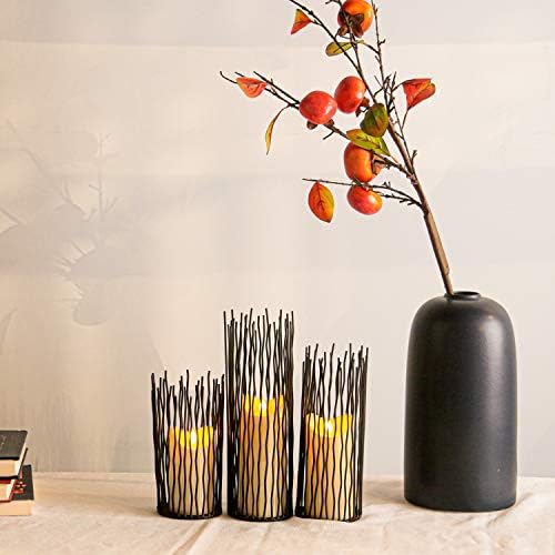 Set of 3 Metal Iron Candle Holder, Black Candlestick Modern Table Centerpiece for Indoor & Outdoor Decor, Dining Room, Home Decoration - Image 5