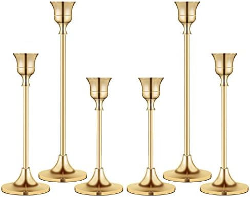 Candlestick Holders,Taper Candle Holder for Candlesticks Gold Brass Vintage Candle Stick Candle Holders Candelabra Candle Holder for Fireplace Party Dining Home by BEZURA