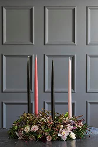 Kunstindustrien® Taper Candles – Set of 4, 13.8" – Made in Denmark, Long Burning Candles 15h, Unscented & Smokeless Candlesticks – Elegant Tall Candles for Weddings Dinners & Home Decor (Forest Green) - Image 7