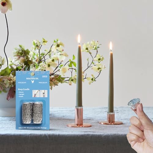 Taper Candle Fittings Protective Candle Holder Liner for Upright Candles Aluminum Foil Candle Holder for Wedding Holiday Party Church Home Decoration 30x - Image 6