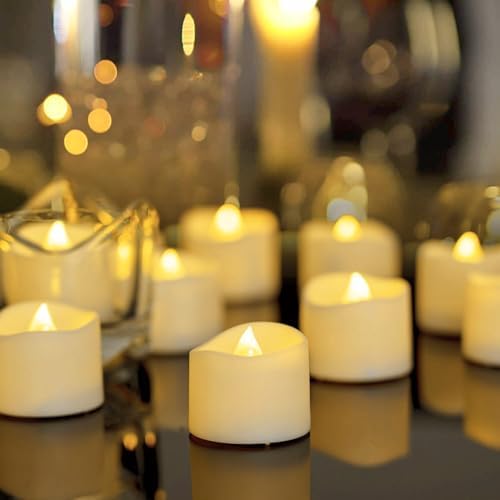 Homemory 48-Pack Novelty Flickering Flameless Tea Light Candles, 200+ Hours by Homemory