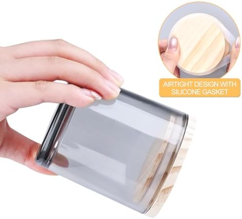 SHOWIN 8 OZ Thick Candle Jars for Making Candles 15 Pcs, Gray Empty Jars with Wood Lids for Candle Making, Sample Container,Clear Gray - Image 3