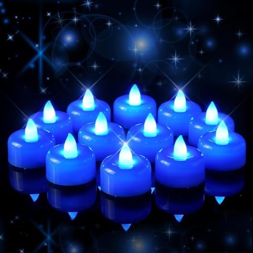 Amagic 12Pack Blue Flameless LED Tea Lights Candles Battery Operated by AMAGIC