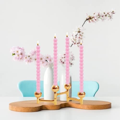 MAITREYA Pink Taper Candles Conical Stick Candles Taper Candles-Set of 4 for Decoration Weddings Party Church-Unscented Dripless Candles,10inch(D-Babypink) - Image 3