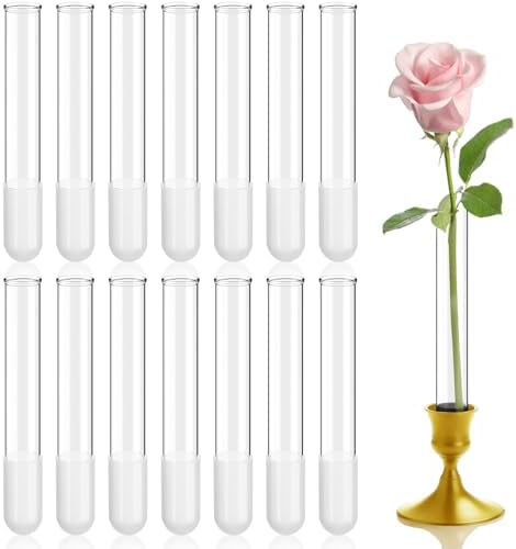 15 Pack 5.9" Glass Bud Vase Taper Candle Holder by Unknown