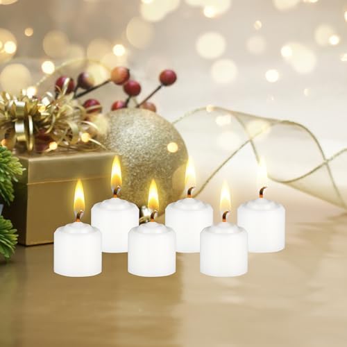 Mega Candles 12 pcs Unscented White Votive Candles, Hand Poured Wax Candle 10 Hours 1.38 Inch x 1.5 Inch, Home Décor, Wedding Receptions, Centerpieces, Occasions, Events, Festivities, Meditations - Image 4