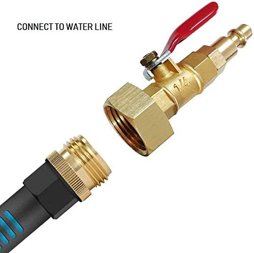 Winterize Blowout Adapter with 1/4" Male Quick Plug & 3/4" Female Garden Hose Threading, Brass Quick Fitting with Ball Valve for Blowing Out Water to Winterize Water Lines (Female GHT) - Image 4