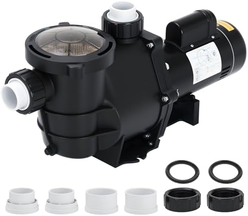 Garvee Pool Pump Above Ground/Inground, 2 HP Self Priming Swimming Pool Pump, 115V/230V Dual Voltage Single Speed Pumps with Strainer Basket, 100 GPM Heavy-Duty Pump for Swimming Pools Spas Hot Tubs