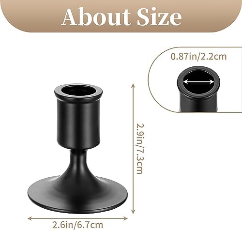 Sziqiqi Black Candlestick Candle Holders Set of 6 for Halloween Table Decor - Image 6
