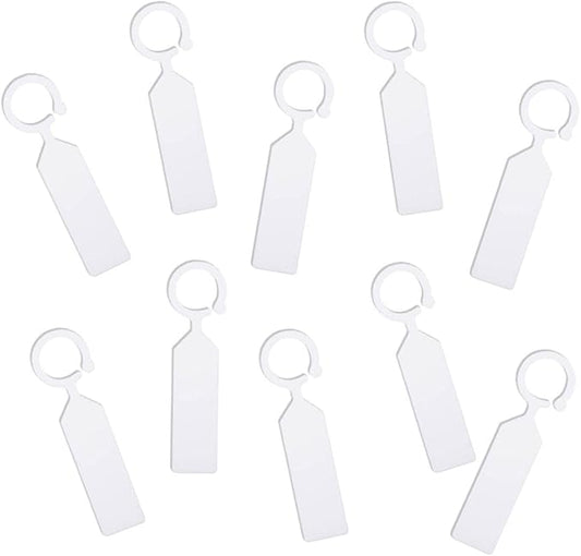 MHY 100 Pcs Thick Plastic Labels - Garden Waterproof Plant Tags - 4.3 inch Color Hanging Markers for Potted Plants, Nurseries, Trees, Gardening (White)