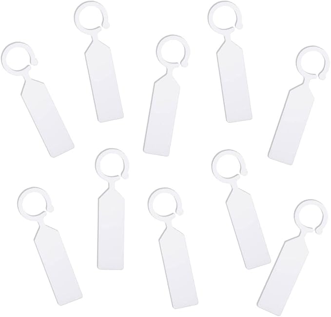 MHY 400 Pcs Thick Plastic Plant Labels - Garden Waterproof Plant Tree Tags - 4.3 inch Color Hanging Plant Markers for Plants, Potted Plants, Nurseries, Trees，Gardening（White）