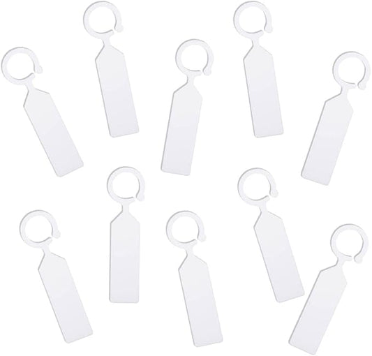 MHY 400 Pcs Thick Plastic Plant Labels - Garden Waterproof Plant Tree Tags - 4.3 inch Color Hanging Plant Markers for Plants, Potted Plants, Nurseries, Trees，Gardening（White）