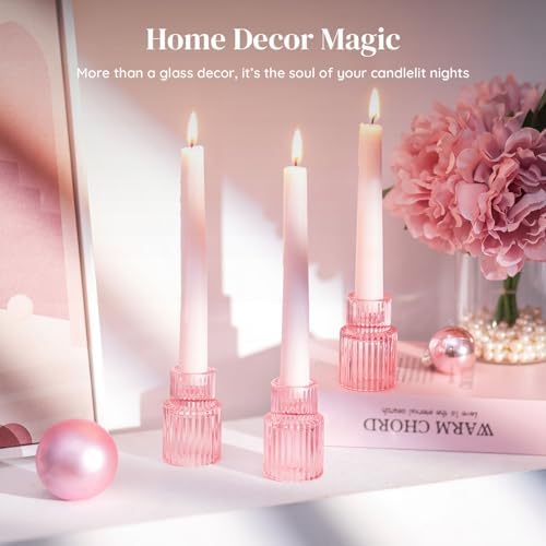 Glasseam Taper Candle Holders Bulk: 10 Pcs Small Candlestick for Valentine - Image 4