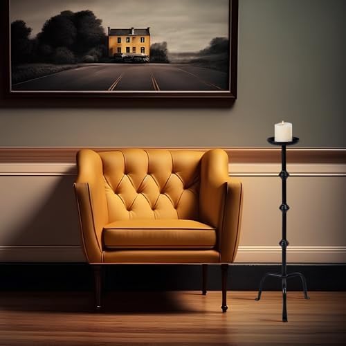 Mumufy 1 Pcs Metal Tall Floor Candleholder Candlestick, 32 in, Black - Image 5