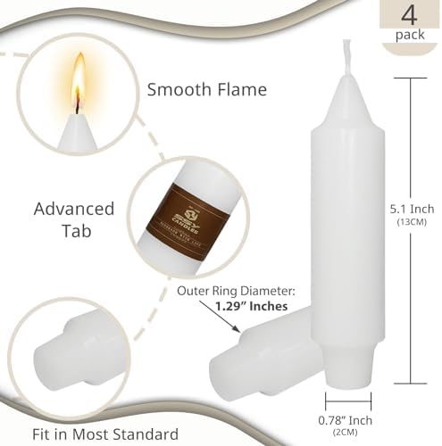 NJAO HOO Halloween Candlesticks White Short Taper Candle 5 Inch Unscented Dripless Tapered Candle Set for Home Dinner Party Fall Decor, 4 Pack - Image 2