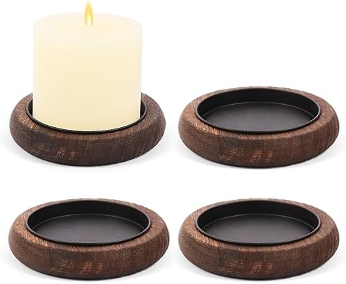 Hatway Wood Candle Holders for Pillar Candles by HighQualityWeddingSupplies
