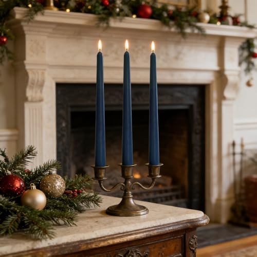 Navy Blue Taper Candles for Home Decoration, 20 Pack 10 Inch Unscented Dripless Candlesticks for Dinner Party - Image 5