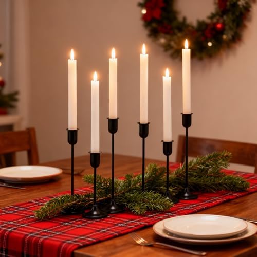 Black Taper Candle Holder 6 PCS, Vintage Candle Stick Candlestick Holders by Batoslee