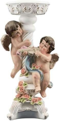 Angel Candle Holder Resin Figurine Colorful Elegant Table Decor Home Gifts by BigStoneArt