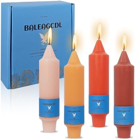 Smokeless Candlesticks Short Taper Candle,Unscented 5 Inches Gradient Orange Candle Sticks Dripless Tapered Candles for Home Décor Gifts by MANNYCOM