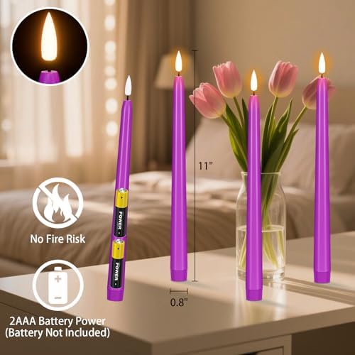 Wondise Halloween Flameless Taper Candles with Remote & Timer - Image 2
